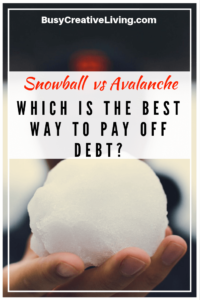 Debt Snowball vs Avalanche Comparison. The Busy Creative