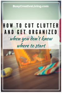 Cut clutter and get organized. Organized box at the Busy Creative