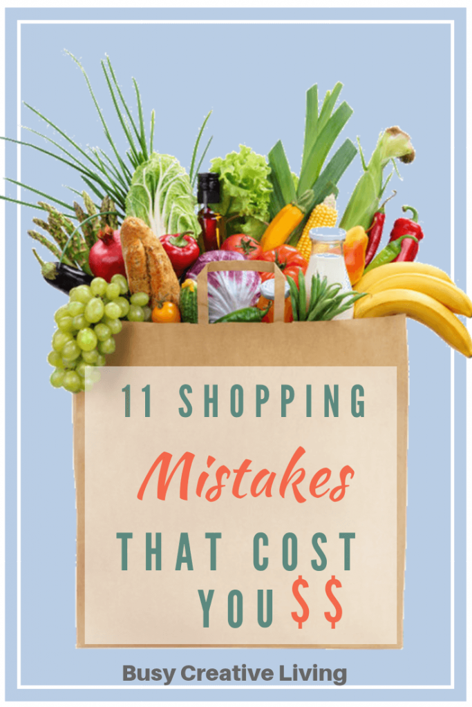 Grocery bag with foods. Mistakes at the store that cost you