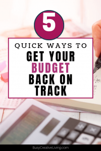 Calculator and person writing budget. 5 ways to get budget back on track