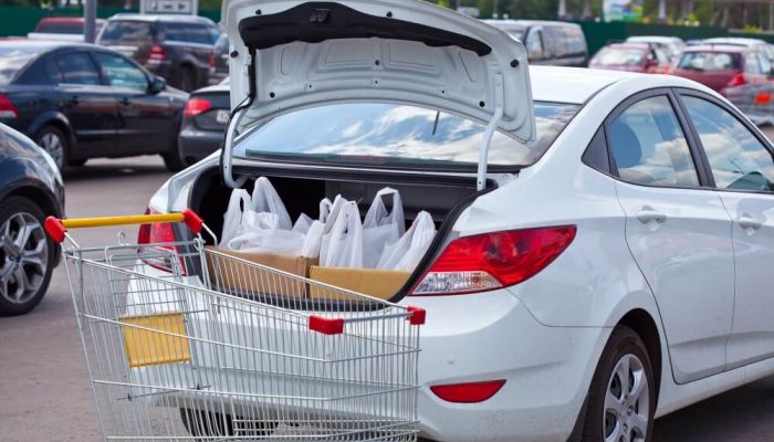 Grocery order in trunk